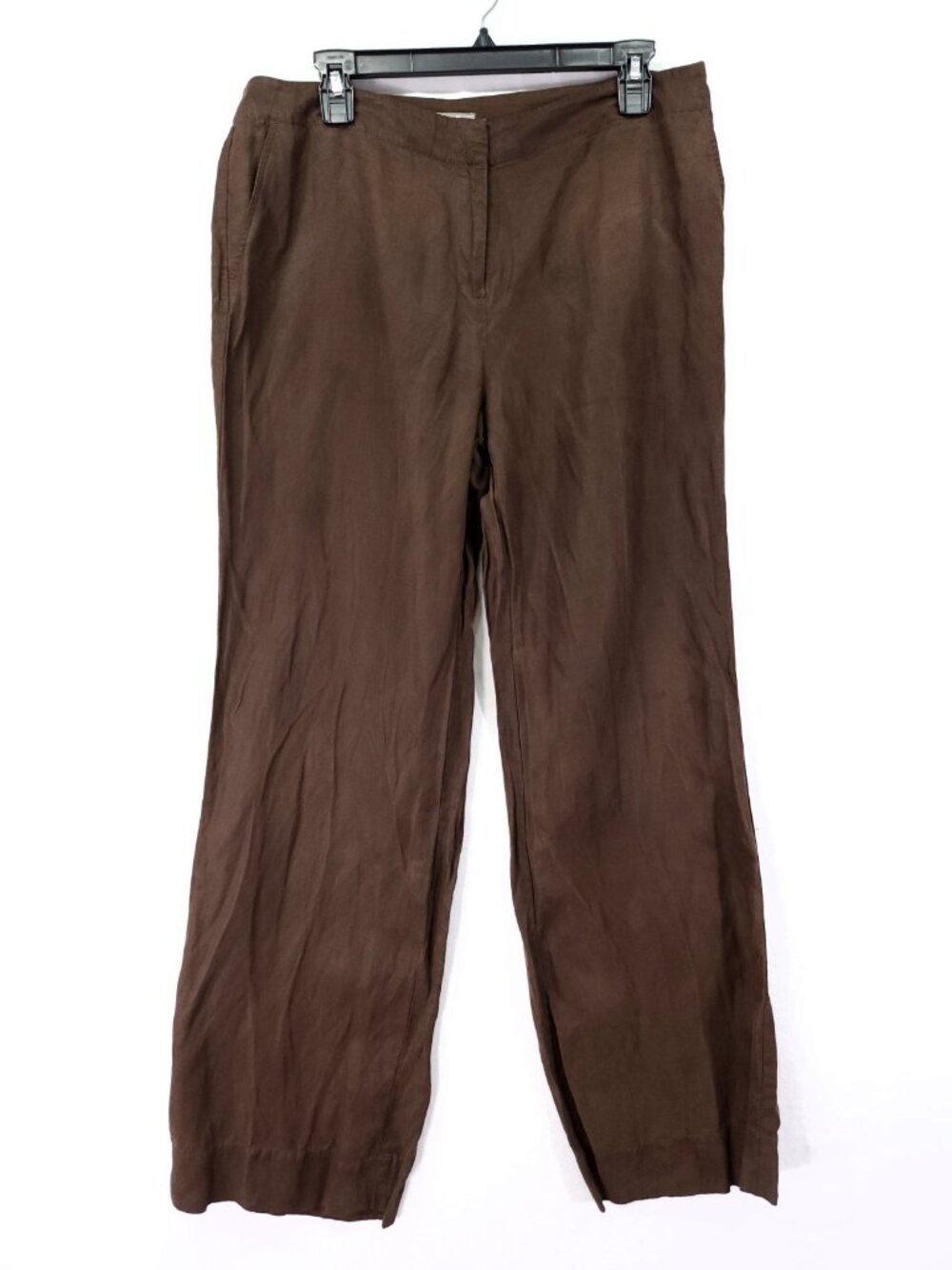 J. Jill Wide Leg Women's Size 12 34x32 Silk/Linen Pants Pockets Neutral - Picture 2 of 15